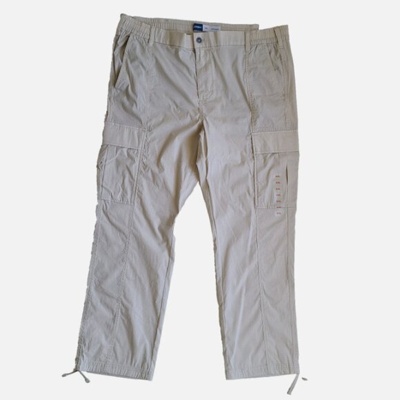 NWT Old Navy Women's Ripstop Cargo Pants XXL Stone Lt Khaki Tan Hiking Camping - Picture 1 of 6